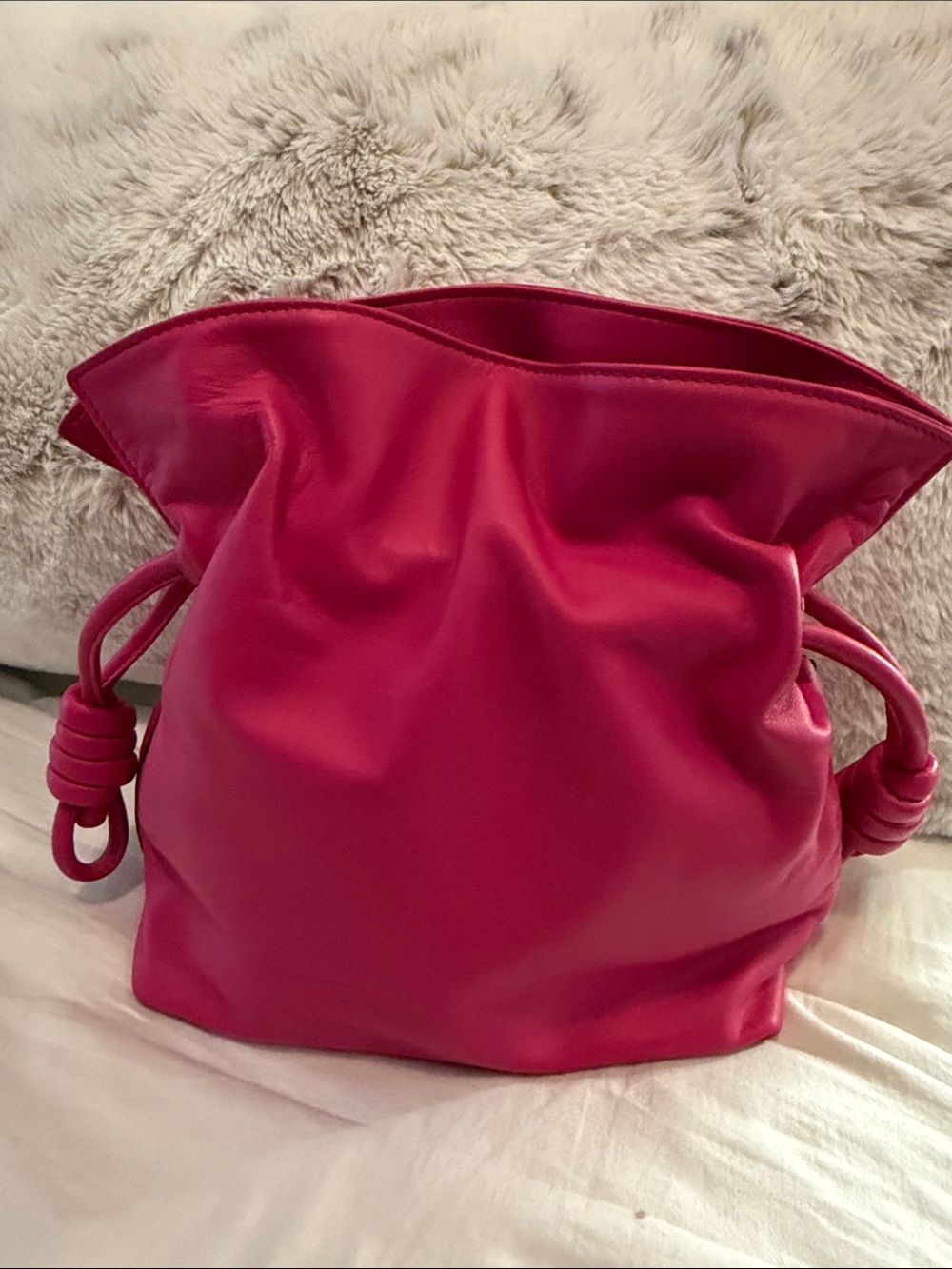 Loewe Flamenco Knot Bag Small Fuchsia